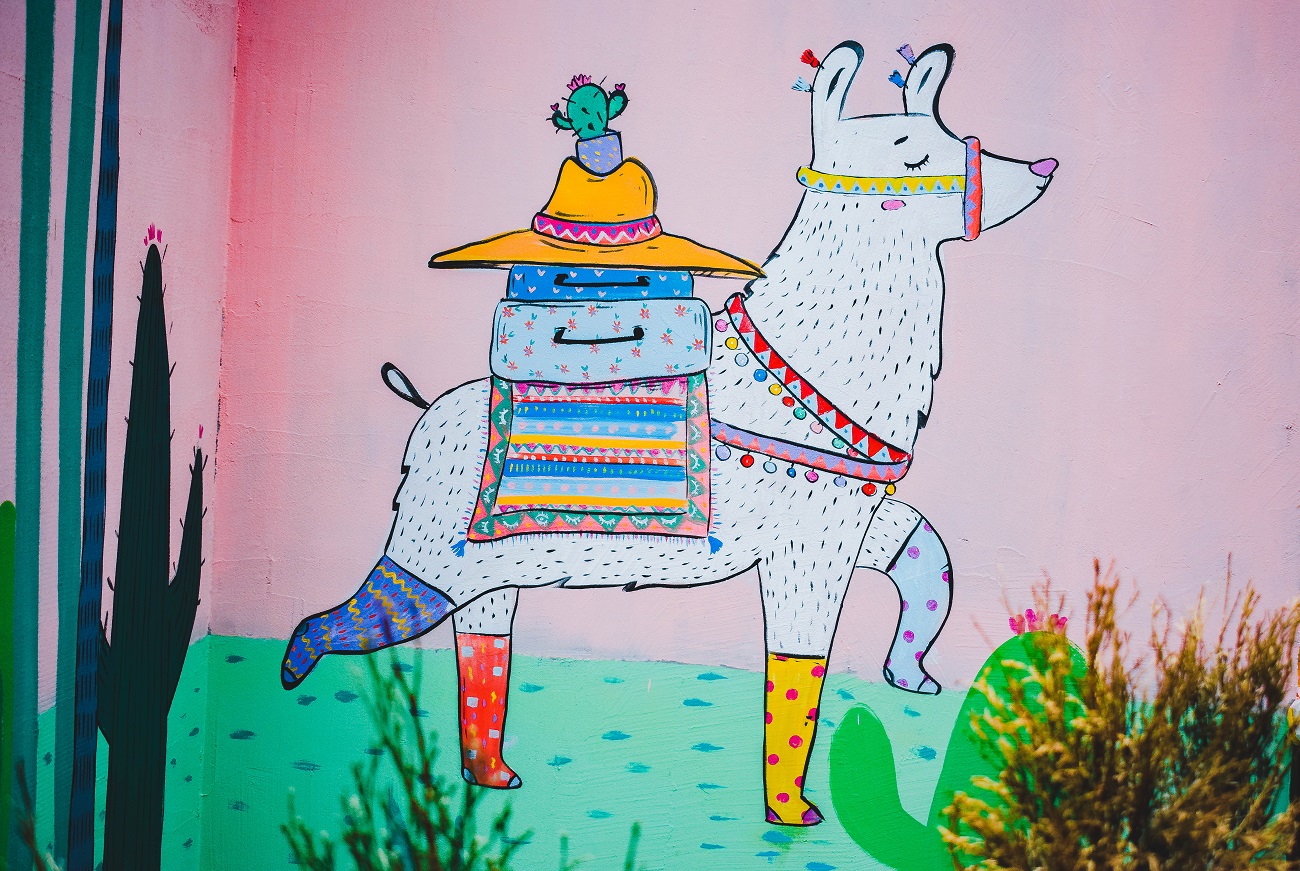 A colorful lama by Tochka. Photo credit: Ester Likasa